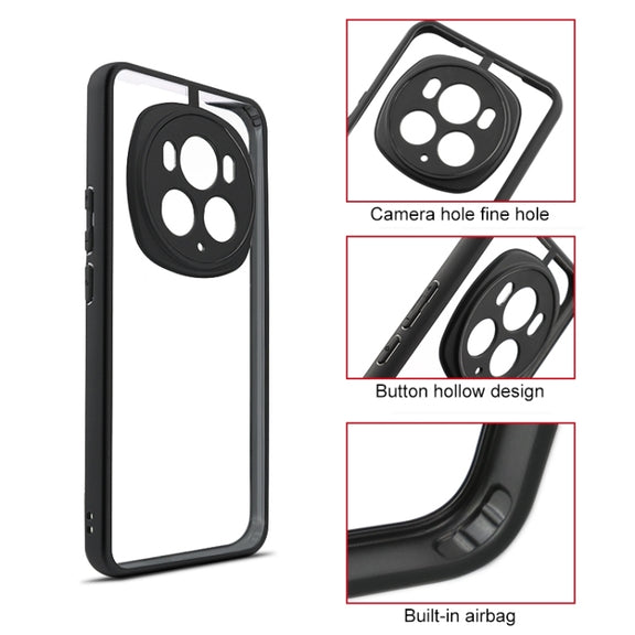 For Honor Magic6 Pro Frosted TPU + Transparent PC Phone Case(Black)