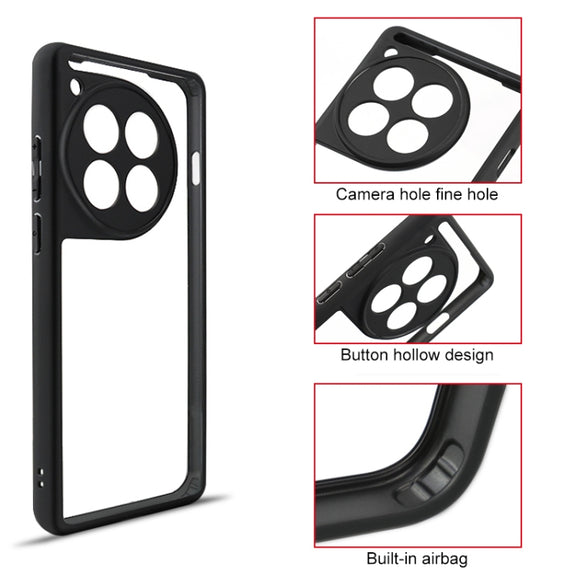 For OnePlus 12 Frosted TPU + Transparent PC Phone Case(Black)