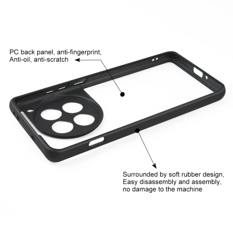 For OnePlus 12 Frosted TPU + Transparent PC Phone Case(Black)
