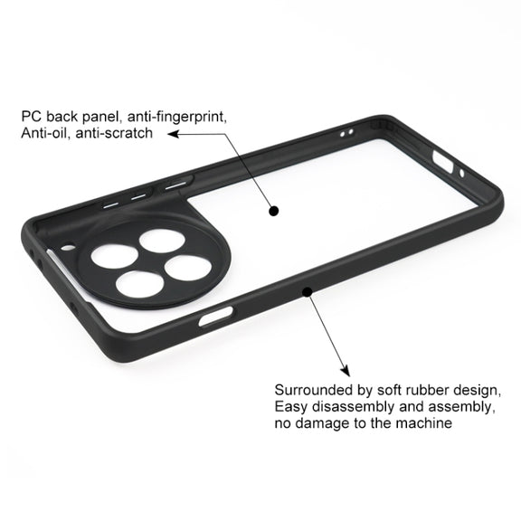 For OnePlus 12 Frosted TPU + Transparent PC Phone Case(Black)