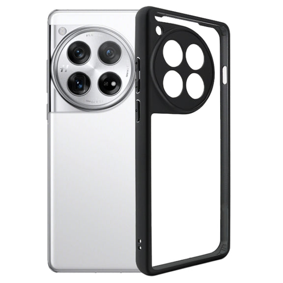 For OnePlus 12 Frosted TPU + Transparent PC Phone Case(Black)