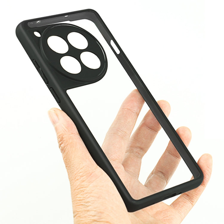For OnePlus 12 Frosted TPU + Transparent PC Phone Case(Black)