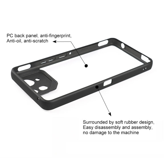 For Asus ROG Phone 8 / 8 Pro Frosted TPU + Transparent PC Phone Case(Black)