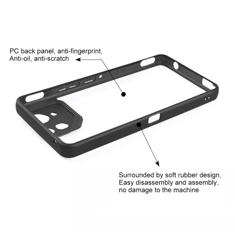 For Asus ROG Phone 8 / 8 Pro Frosted TPU + Transparent PC Phone Case(Black)