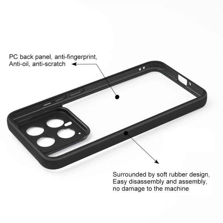 For Xiaomi 14 Frosted TPU + Transparent PC Phone Case(Black)