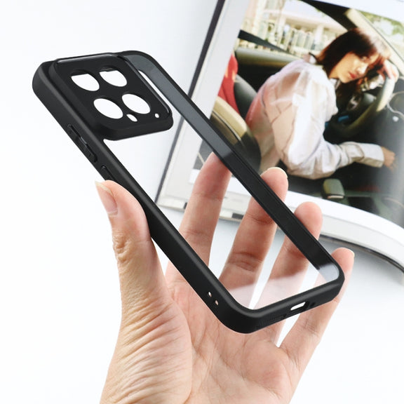 For Xiaomi 14 Frosted TPU + Transparent PC Phone Case(Black)