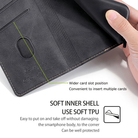 For Honor Magic6 Pro Contrast Color Side Buckle Leather Phone Case(Black + Grey)