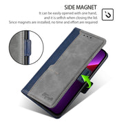 For Honor Magic6 Pro Contrast Color Side Buckle Leather Phone Case(Blue + Grey)