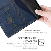 For Honor Magic6 Pro Contrast Color Side Buckle Leather Phone Case(Blue + Grey)