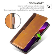 For Honor Magic6 Pro Contrast Color Side Buckle Leather Phone Case(Dark Brown + Gold)