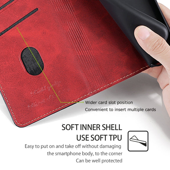 For Honor Magic6 Pro Contrast Color Side Buckle Leather Phone Case(Red + Black)