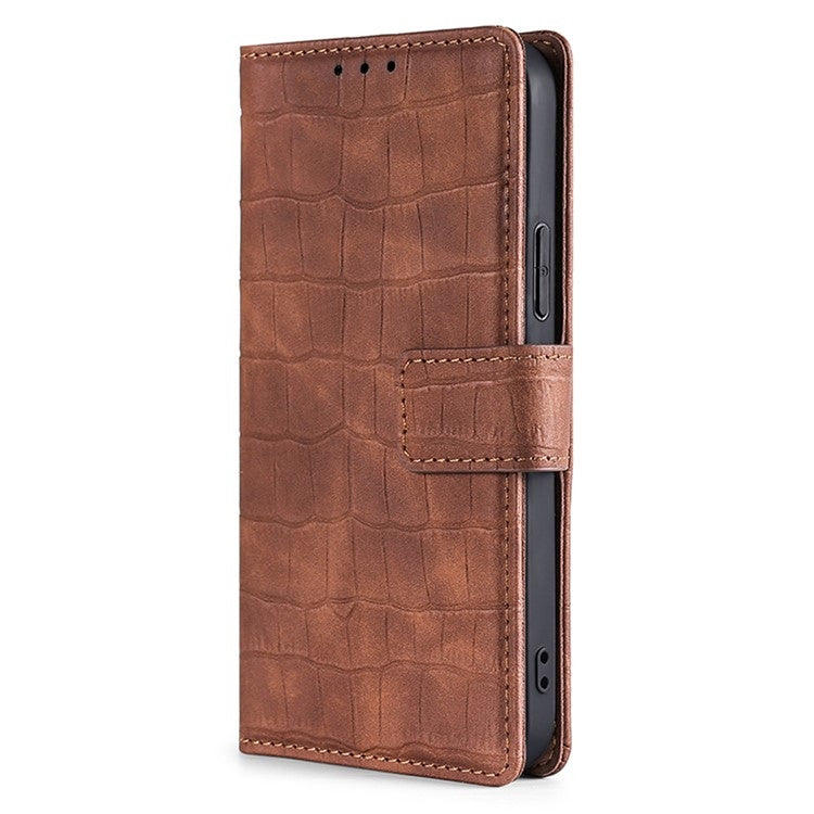 For Honor Magic6 Pro 5G Skin Feel Crocodile Magnetic Clasp Leather Phone Case(Brown)