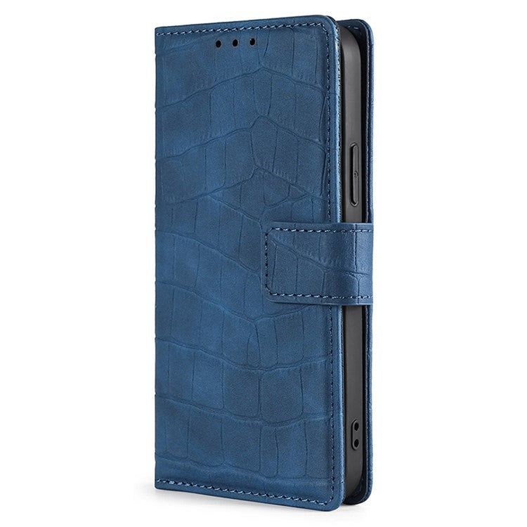 For Honor Magic6 Pro 5G Skin Feel Crocodile Magnetic Clasp Leather Phone Case(Blue)