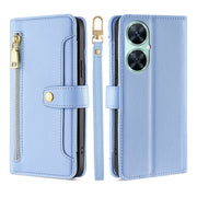 For Huawei Enjoy 60 Pro / nova 11i Lite Sheep Texture Cross-body Zipper Wallet Leather Phone Case(Blue)