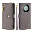 For Huawei Mate 60 Lite Sheep Texture Cross-body Zipper Wallet Leather Phone Case(Grey) - Huawei Cases by PMC TechLife | Online Shopping South Africa | PMC TechLife | Buy Now Pay Later Mobicred