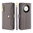 For Huawei Mate 60 Pro / Pro+ Lite Sheep Texture Cross-body Zipper Wallet Leather Phone Case(Grey) - Huawei Cases by PMC TechLife | Online Shopping South Africa | PMC TechLife | Buy Now Pay Later Mobicred