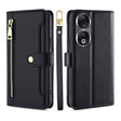 For Honor 90 5G Sheep Texture Cross-body Zipper Wallet Leather Phone Case(Black) - Honor Cases by PMC TechLife | Online Shopping South Africa | PMC TechLife | Buy Now Pay Later Mobicred