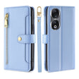 For Honor 90 5G Sheep Texture Cross-body Zipper Wallet Leather Phone Case(Blue) - Honor Cases by PMC TechLife | Online Shopping South Africa | PMC TechLife | Buy Now Pay Later Mobicred