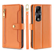 For Honor 90 Pro 5G Sheep Texture Cross-body Zipper Wallet Leather Phone Case(Orange) - Honor Cases by PMC TechLife | Online Shopping South Africa | PMC TechLife | Buy Now Pay Later Mobicred