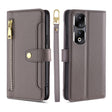 For Honor 90 Pro 5G Sheep Texture Cross-body Zipper Wallet Leather Phone Case(Grey) - Honor Cases by PMC TechLife | Online Shopping South Africa | PMC TechLife | Buy Now Pay Later Mobicred