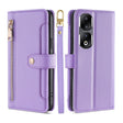 For Honor 90 Pro 5G Sheep Texture Cross-body Zipper Wallet Leather Phone Case(Purple) - Honor Cases by PMC TechLife | Online Shopping South Africa | PMC TechLife | Buy Now Pay Later Mobicred