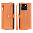 For Honor X6a 4G Sheep Texture Cross-body Zipper Wallet Leather Phone Case(Orange) - Honor Cases by PMC TechLife | Online Shopping South Africa | PMC TechLife | Buy Now Pay Later Mobicred