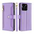 For Honor X6a 4G Sheep Texture Cross-body Zipper Wallet Leather Phone Case(Purple) - Honor Cases by PMC TechLife | Online Shopping South Africa | PMC TechLife | Buy Now Pay Later Mobicred
