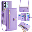 For Honor X7a Sheep Texture Cross-body Zipper Wallet Leather Phone Case(Purple) - free shipping - PMC TechLife - Order now!