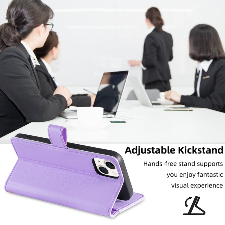 For Honor X7a Sheep Texture Cross-body Zipper Wallet Leather Phone Case(Purple)