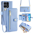 For Honor X8a Sheep Texture Cross-body Zipper Wallet Leather Phone Case(Blue) - Honor Cases by PMC TechLife | Online Shopping South Africa | PMC TechLife | Buy Now Pay Later Mobicred
