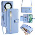 For Honor X9a Sheep Texture Cross-body Zipper Wallet Leather Phone Case(Blue) - Honor Cases by PMC TechLife | Online Shopping South Africa | PMC TechLife | Buy Now Pay Later Mobicred