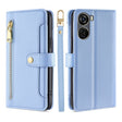 For ZTE Axon 40 Lite Sheep Texture Cross-body Zipper Wallet Leather Phone Case(Blue) - ZTE Cases by PMC TechLife | Online Shopping South Africa | PMC TechLife | Buy Now Pay Later Mobicred