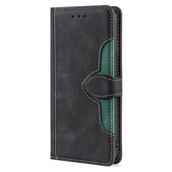 For Honor Magic6 Pro 5G Skin Feel Magnetic Buckle Leather Phone Case(Black)