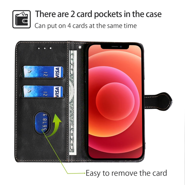 For Honor Magic6 Pro 5G Skin Feel Magnetic Buckle Leather Phone Case(Black)