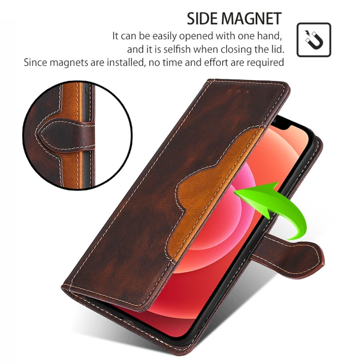 For Honor Magic6 Pro 5G Skin Feel Magnetic Buckle Leather Phone Case(Brown)