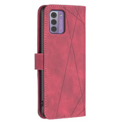 For Nokia G42 Magnetic Buckle Rhombus Texture Leather Phone Case(Red)