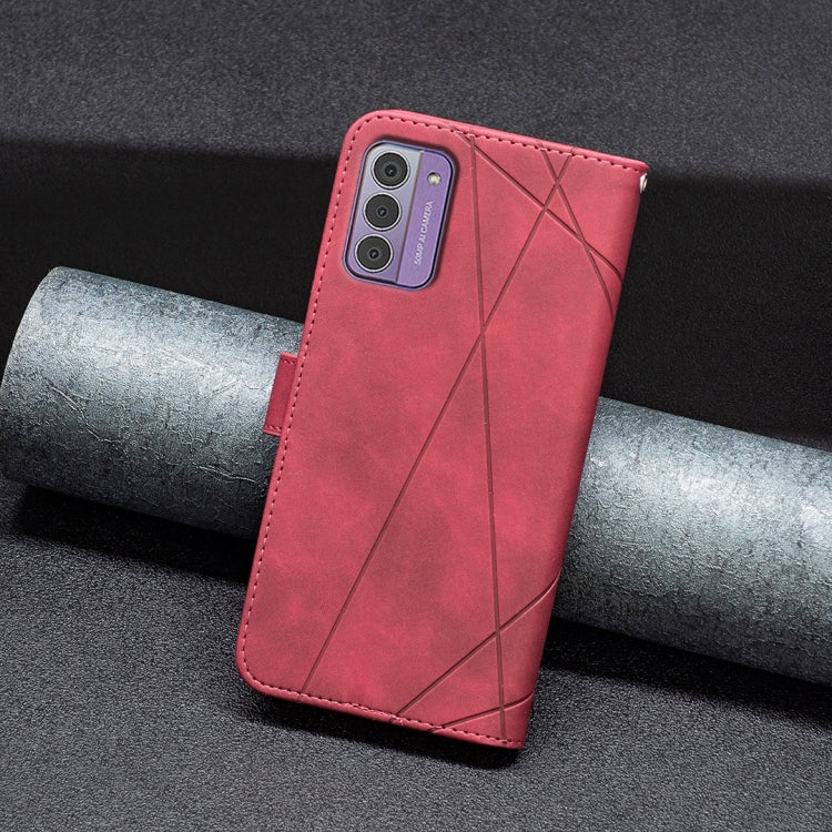 For Nokia G42 Magnetic Buckle Rhombus Texture Leather Phone Case(Red)