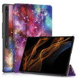 For Samsung Galaxy Tab S9 Ultra Custer Painted 3-Fold Holder Smart Leather Tablet Case(Milky Way Nebula) - Other Galaxy Tab PC by PMC Jewellery | Online Shopping South Africa | PMC Jewellery | Buy Now Pay Later Mobicred