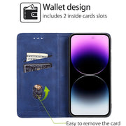 For Honor Magic6 Pro Cow Texture Magnetic Leather Phone Case(Blue)