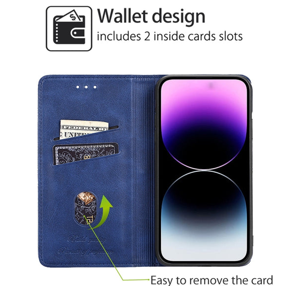 For Honor Magic6 Pro Cow Texture Magnetic Leather Phone Case(Blue)