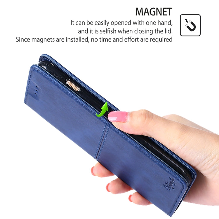 For Honor Magic6 Pro Cow Texture Magnetic Leather Phone Case(Blue)