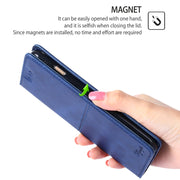 For Honor Magic6 Pro Cow Texture Magnetic Leather Phone Case(Blue)