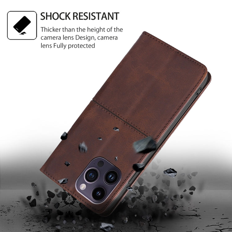 For Honor Magic6 Pro Cow Texture Magnetic Leather Phone Case(Dark Brown)