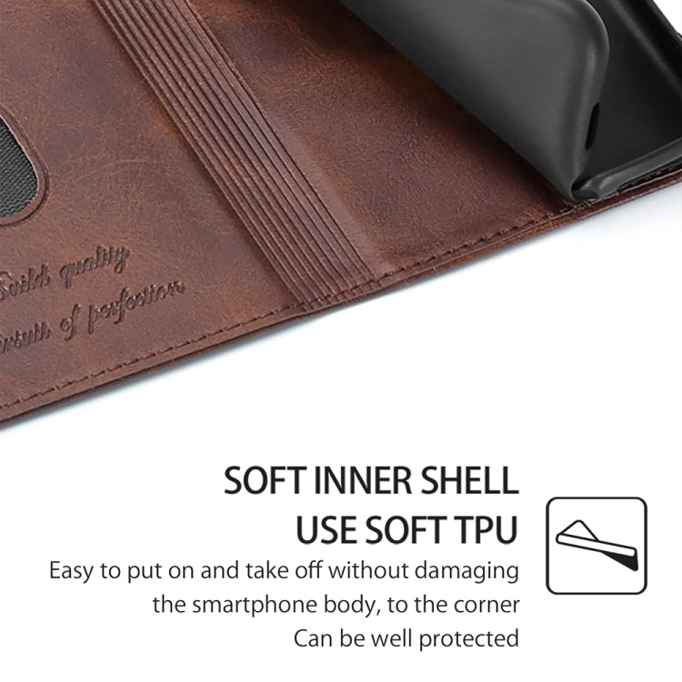 For Honor Magic6 Pro Cow Texture Magnetic Leather Phone Case(Dark Brown)