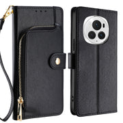 For Honor Magic6 Pro Zipper Bag Leather Phone Case(Black)