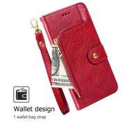 For Honor Magic6 Pro Zipper Bag Leather Phone Case(Red)