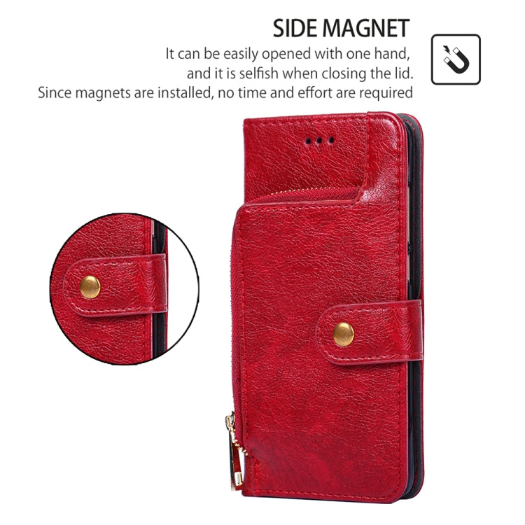 For Honor Magic6 Pro Zipper Bag Leather Phone Case(Red)
