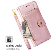 For Honor Magic6 Pro Zipper Bag Leather Phone Case(Rose Gold)