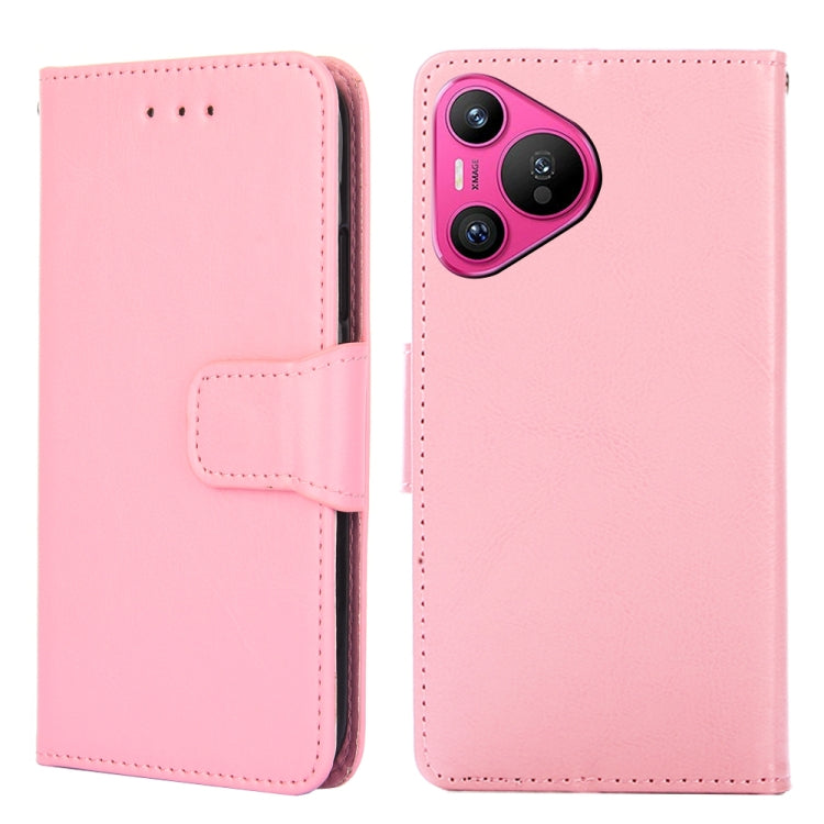 For Huawei Pura 70 5G Crystal Texture Leather Phone Case(Pink)
