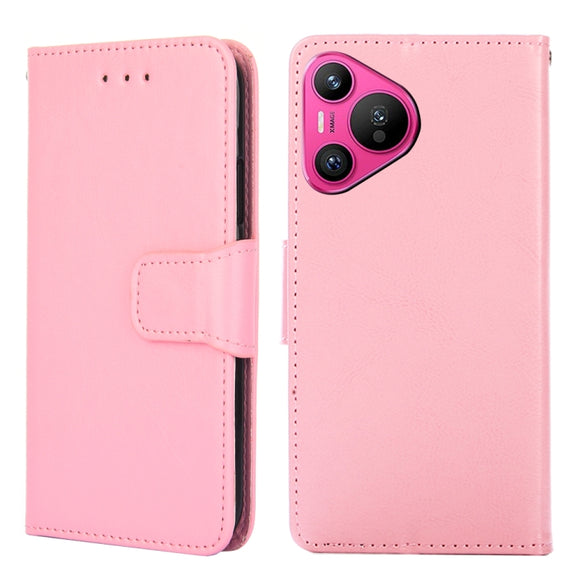 For Huawei Pura 70 5G Crystal Texture Leather Phone Case(Pink)